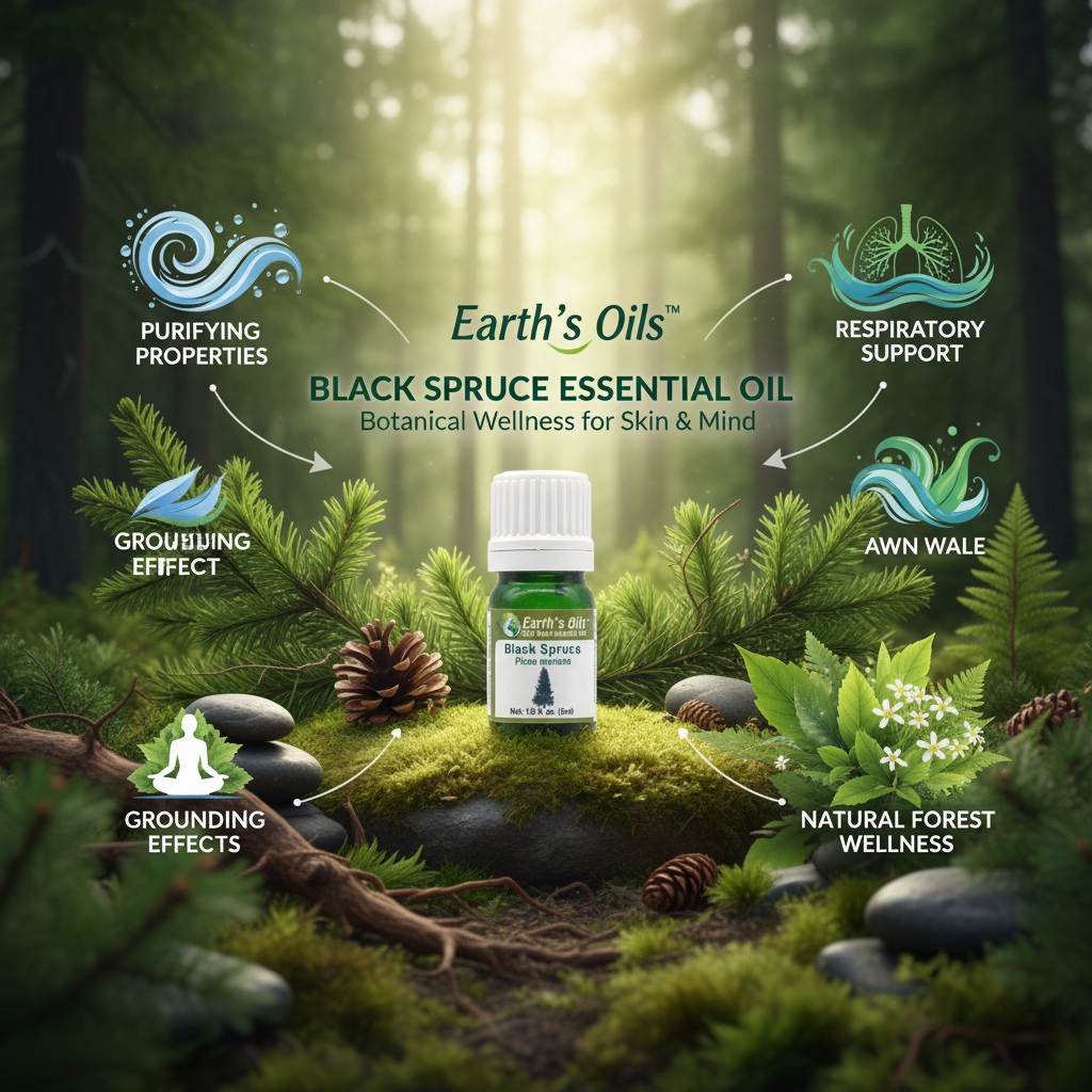 Black Spruce Oil Skincare Banner - Earth's Oils