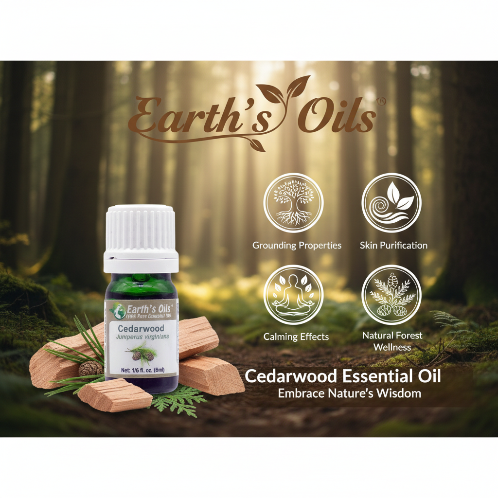Cedarwood Oil Skincare Banner - Earth's Oils