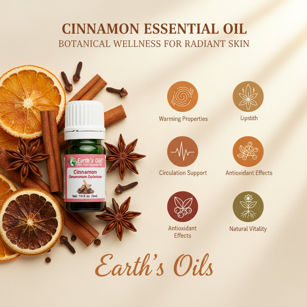 Cinnamon Oil Skincare Banner - Earth's Oils