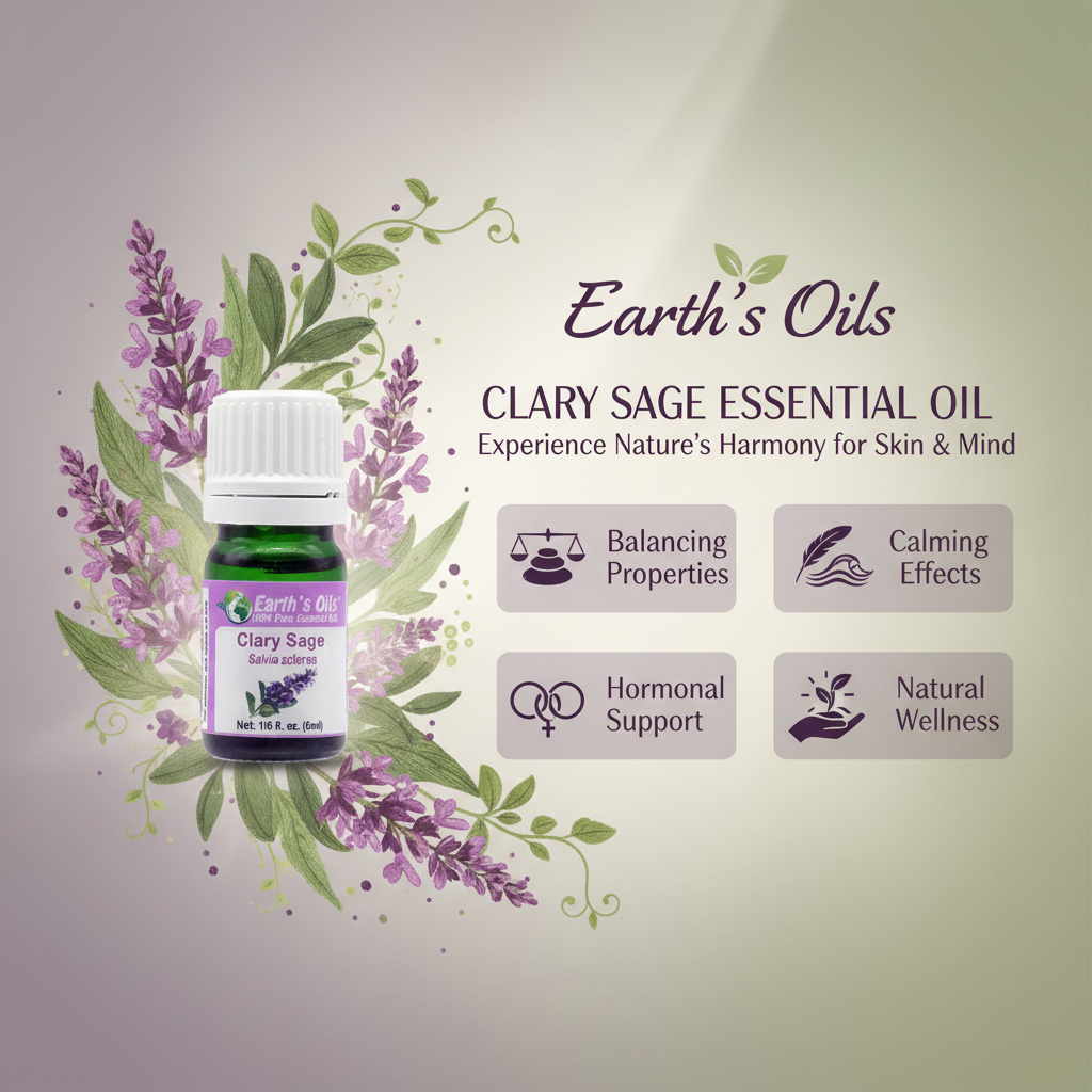 Clary Sage Oil Skincare Banner - Earth's Oils