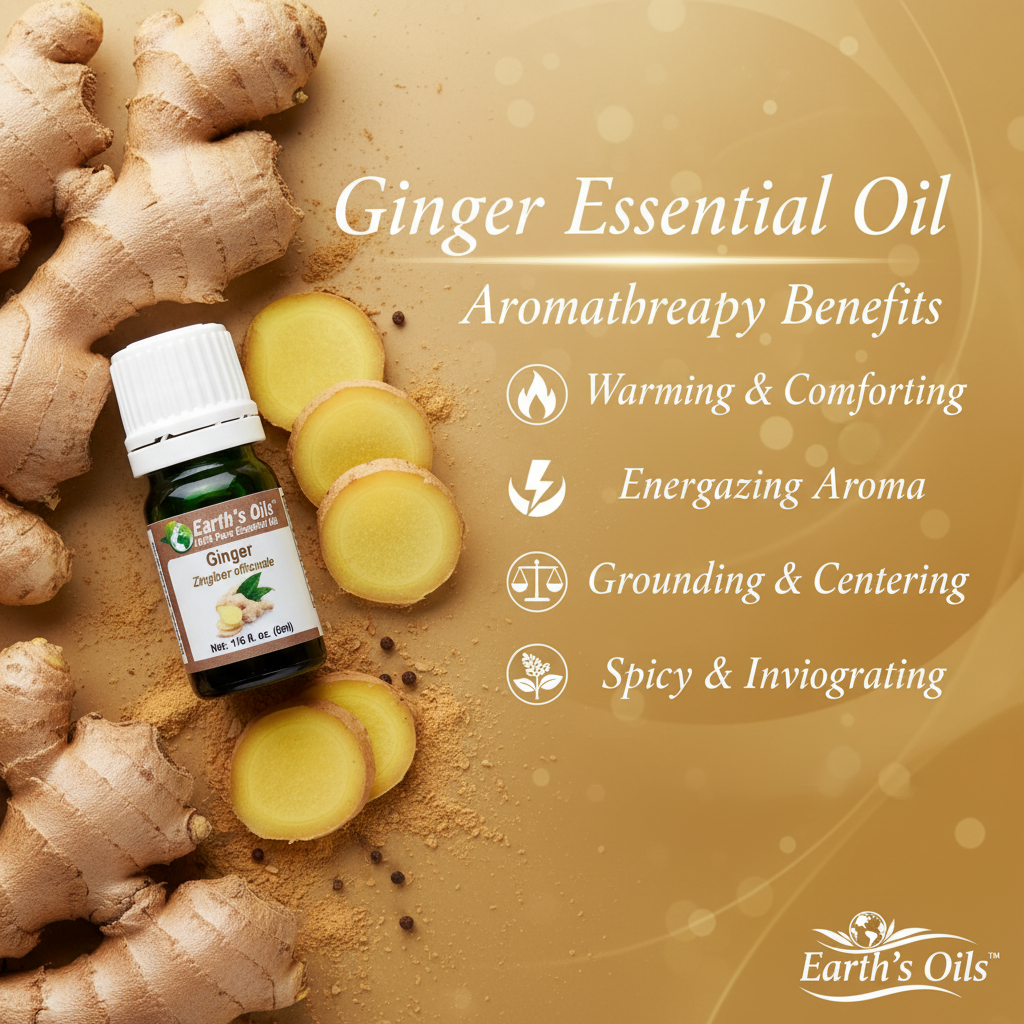 Ginger Essential Oil Aromatherapy Banner - Earth's Oils