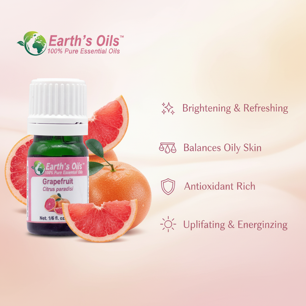 Grapefruit Essential Oil Skincare Banner - Earth's Oils