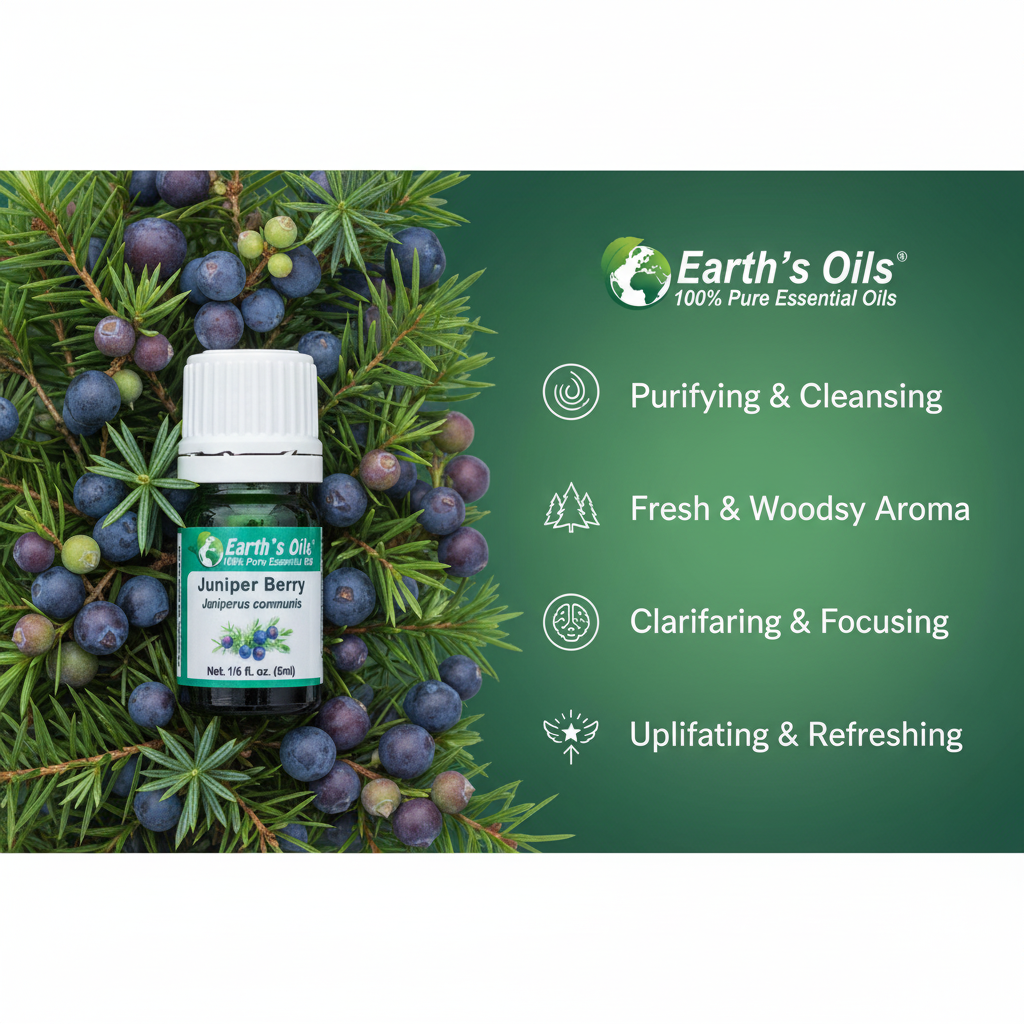 Juniper Berry Essential Oil Aromatherapy Banner - Earth's Oils