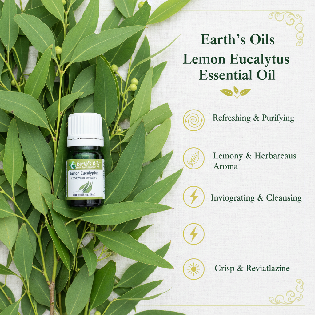 Lemon Eucalyptus Essential Oil Aromatherapy Banner - Earth's Oils
