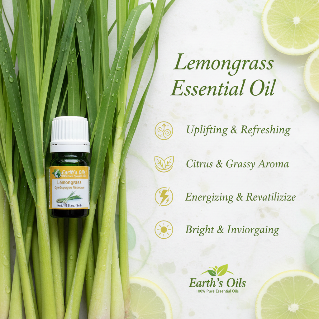 Lemongrass Essential Oil Aromatherapy Banner - Earth's Oils