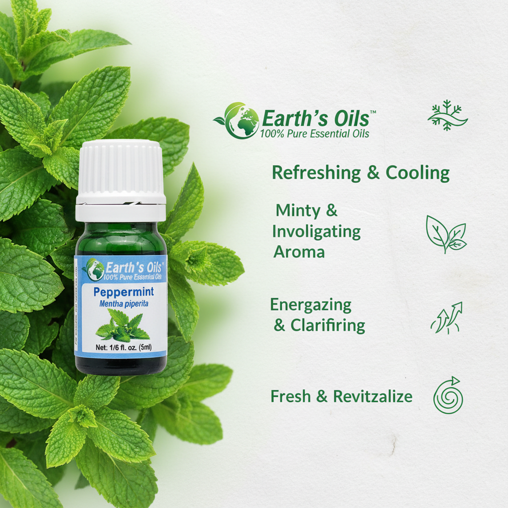 Peppermint Essential Oil Aromatherapy Banner - Earth's Oils