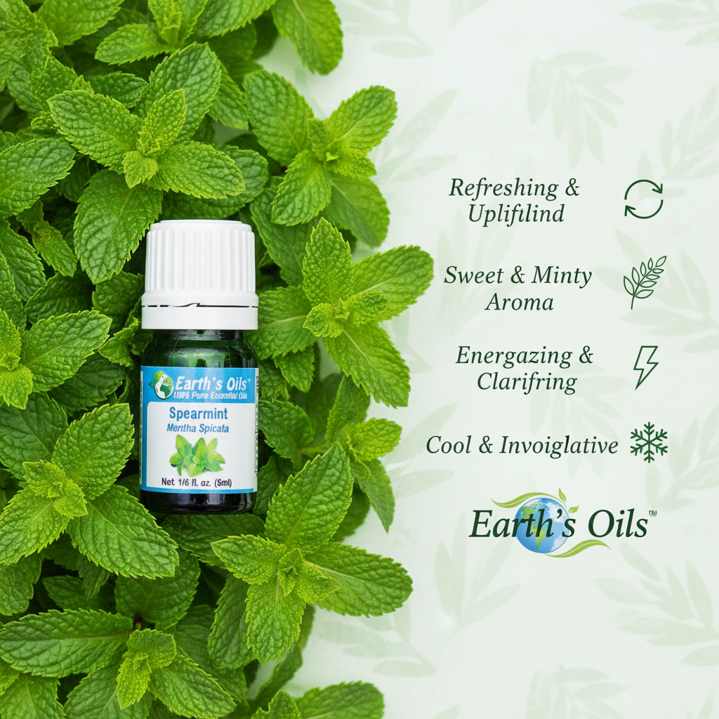 Spearmint Essential Oil Aromatherapy Banner - Earth's Oils
