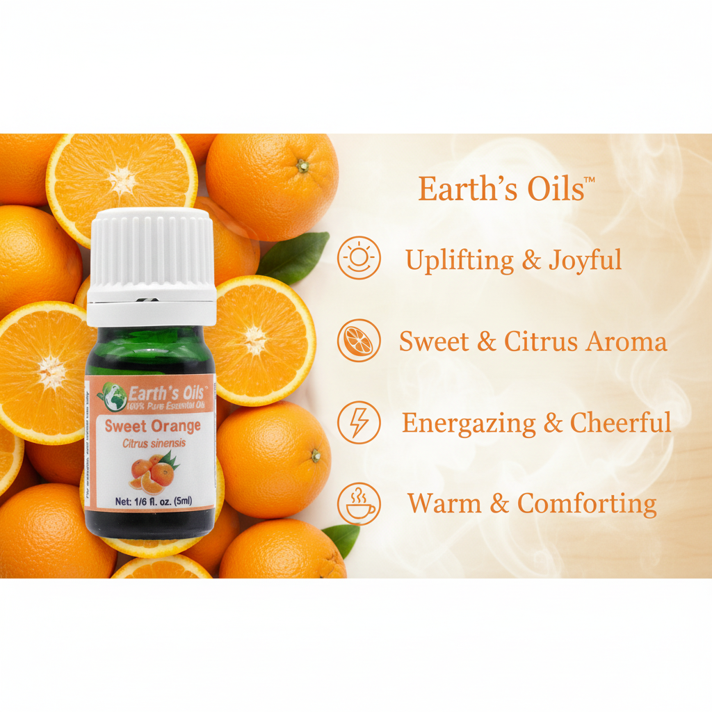 Sweet Orange Essential Oil Aromatherapy Banner - Earth's Oils