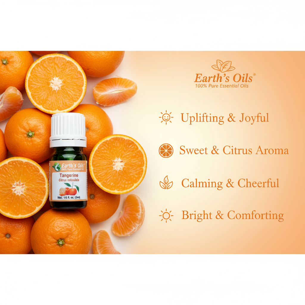 Tangerine Essential Oil Aromatherapy Banner - Earth's Oils