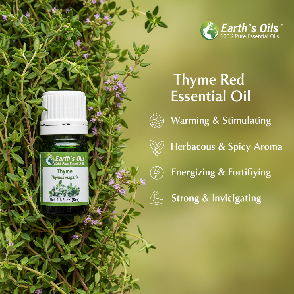 Thyme Red Essential Oil Aromatherapy Banner - Earth's Oils