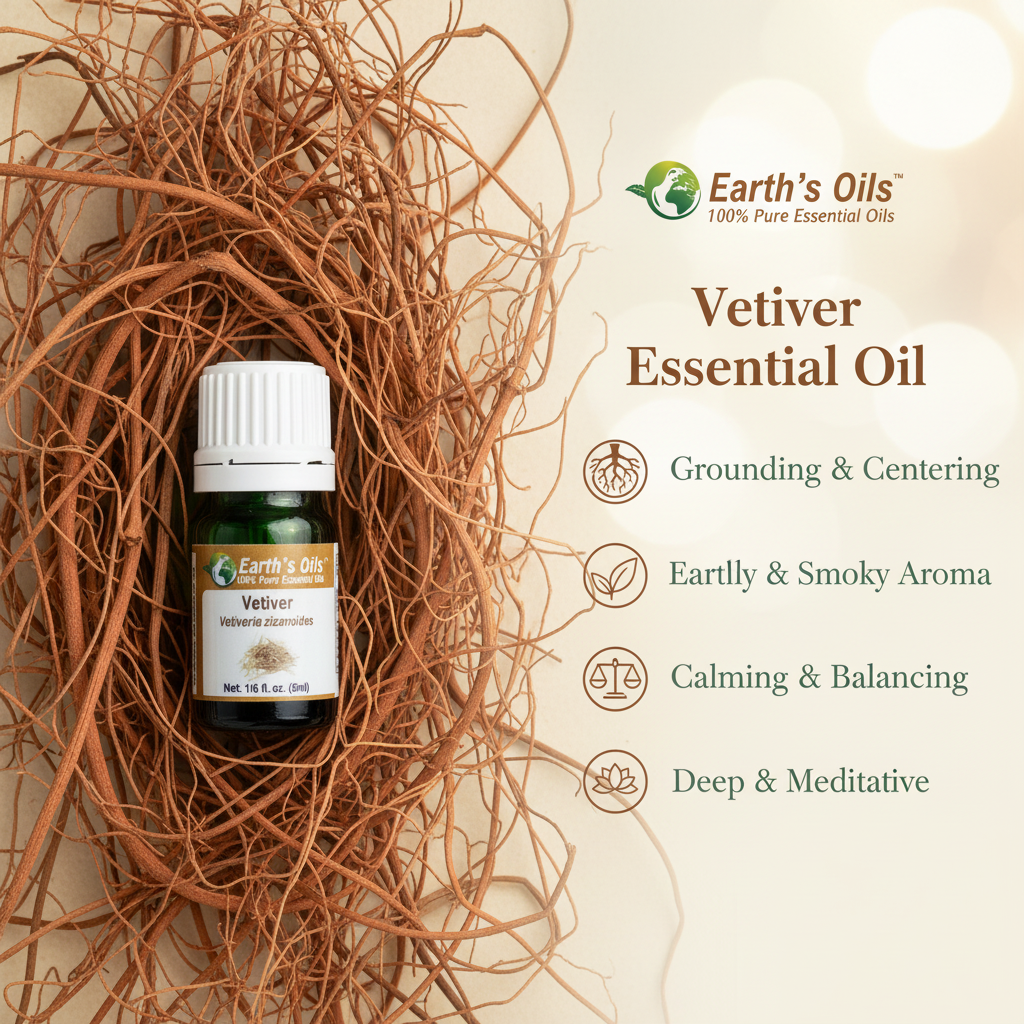 Vetiver Essential Oil Aromatherapy Banner - Earth's Oils