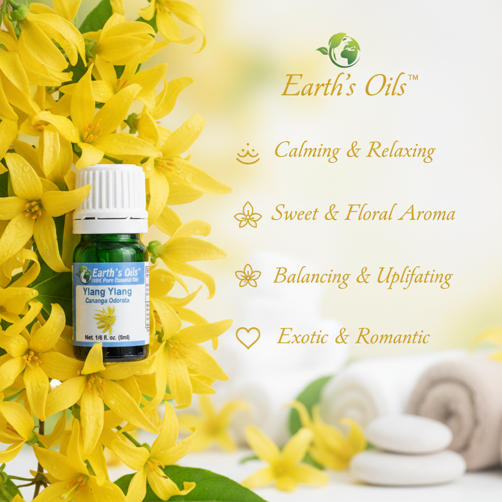 Ylang Ylang Essential Oil Aromatherapy Banner - Earth's Oils